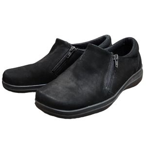 Easy Spirit Loafers Suede Black Side Zip Slip-on Ankle Boots Size 7WW